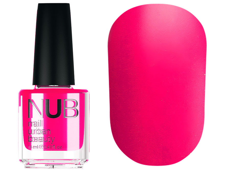 NUB 022 High Voltage nail polish (hot pink neon, matte), 14 ml