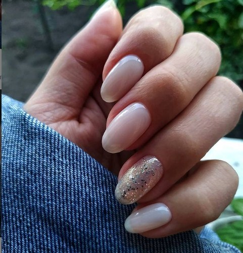 Molekula gel varnish No. 083 (transparent with gold microgloss and silver sparkles), 11 ml