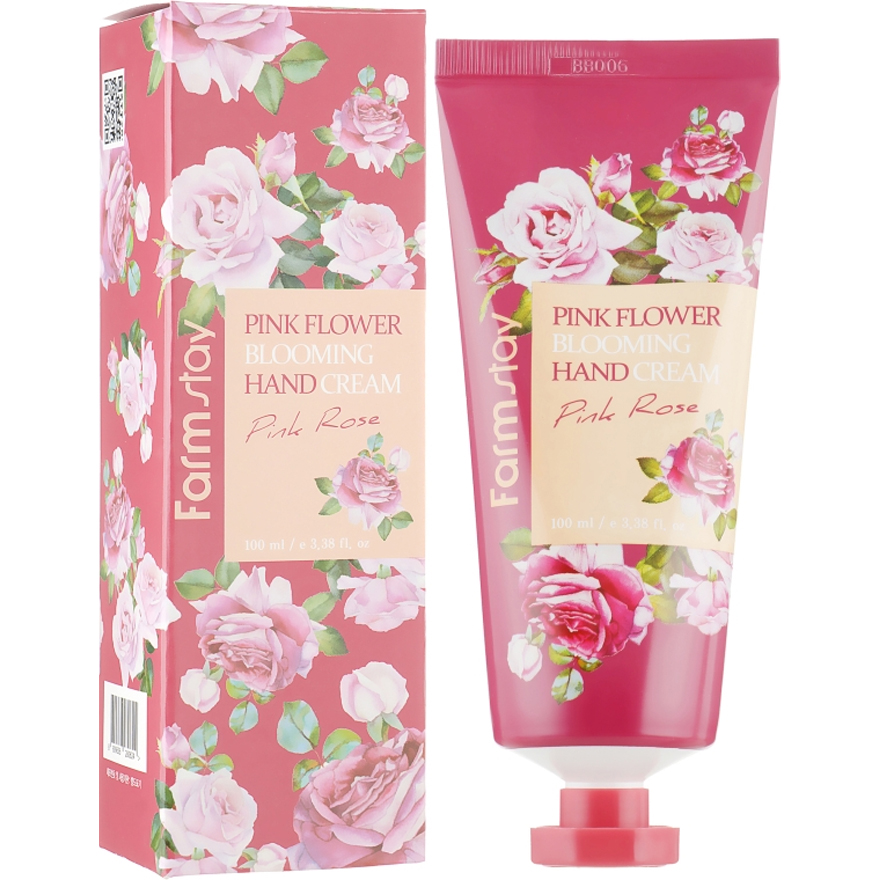 FARMSTAY Pink Flower Blooming Hand Cream Pink Rose - Hand Cream, 100 ml