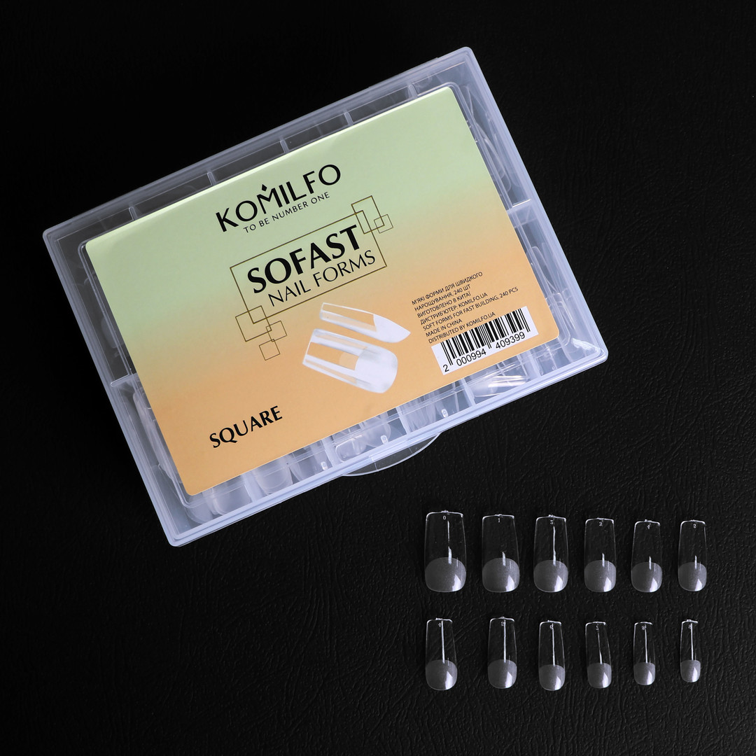 Komilfo SoFast Nail Forms Square - gel forms for extension, 240 pcs Komilfo SoFast Nail Forms Square - gel forms for extension, 240 pcs