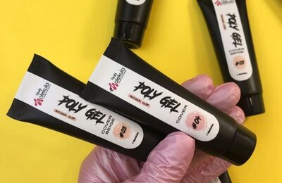Molekula Гель для нігтів Poly Gel №02 Milky Pink (світло-рожевий, напівпрозорий), 15 мл