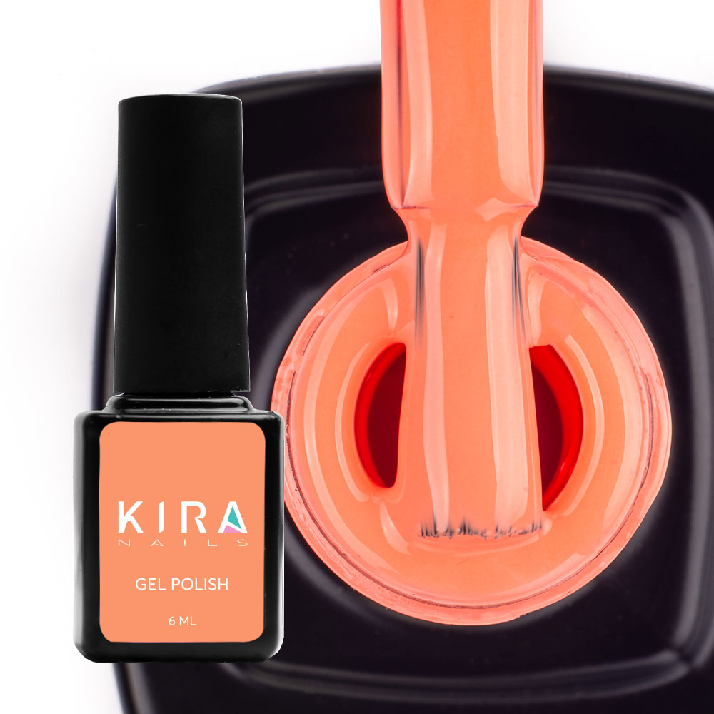 Kira Nails gel varnish No. 020 (pink-peach, neon), 6 ml