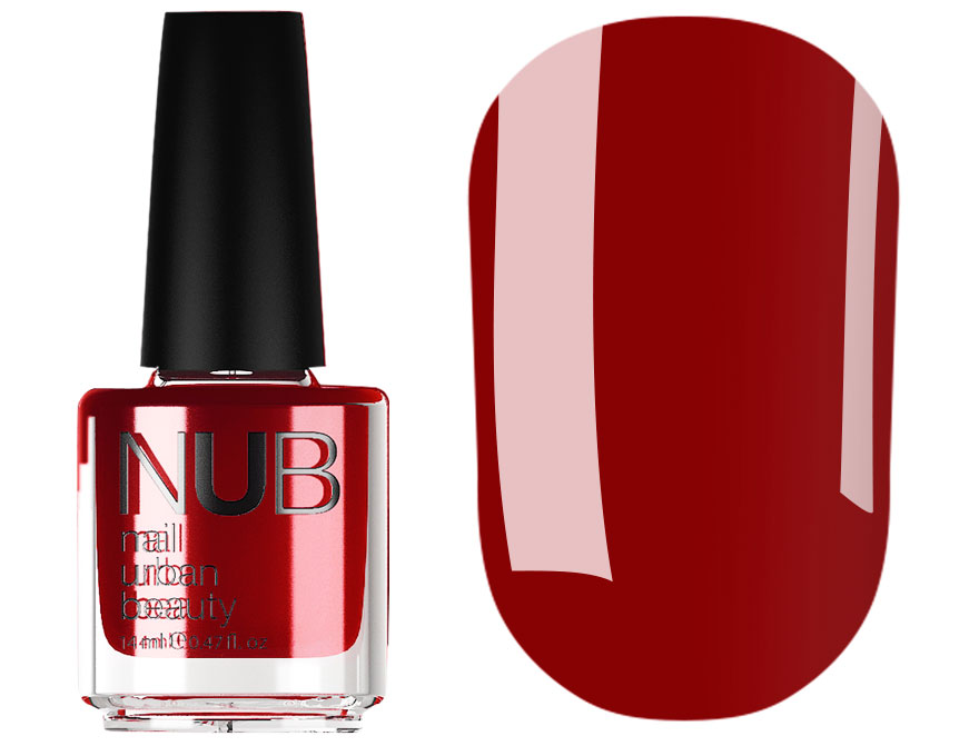 Nail polish NUB 004 Lady Vamp (rich burgundy red, enamel), 14 ml