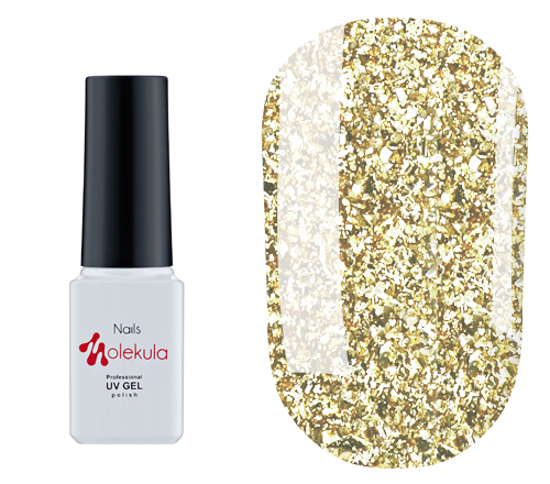 Molekula DIAMOND gel varnish No. 511 (light gold, with sparkles and mica), 6 ml