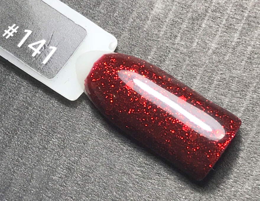 Гель-лак NUB 141 La Scala Night (червоно-бордовий з шимером), 8 мл