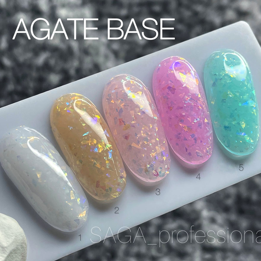 SAGA professional AGATE BASE 5 (бірюзовий з ефектом битого скла), 9 мл