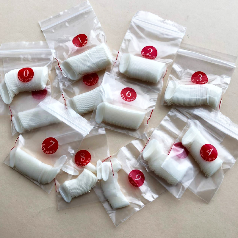Oval nail tips, different sizes, matte, 600 pcs