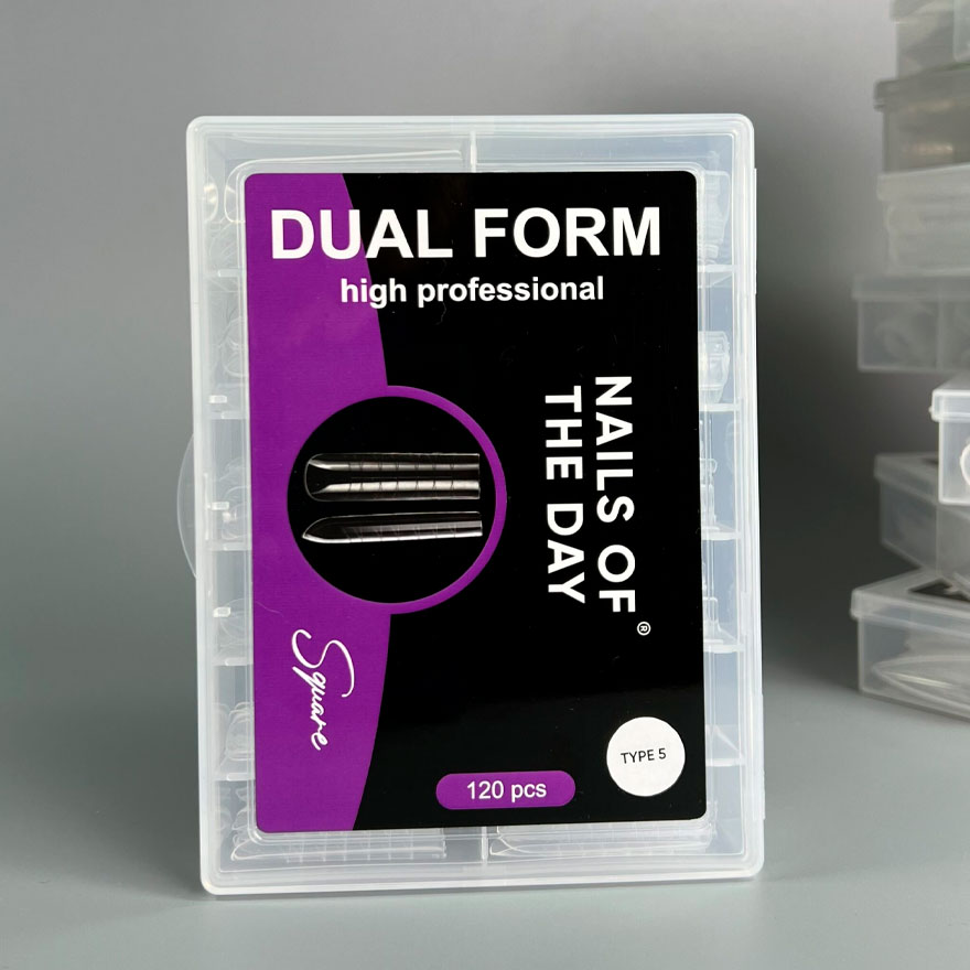 Nails Of The Day Верхні форми для нарощування Dual Form Square 03 (Type 5), 120 шт