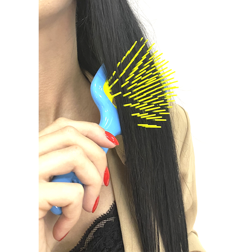 Janeke Superbrush Hair Brush Blue & Yellow