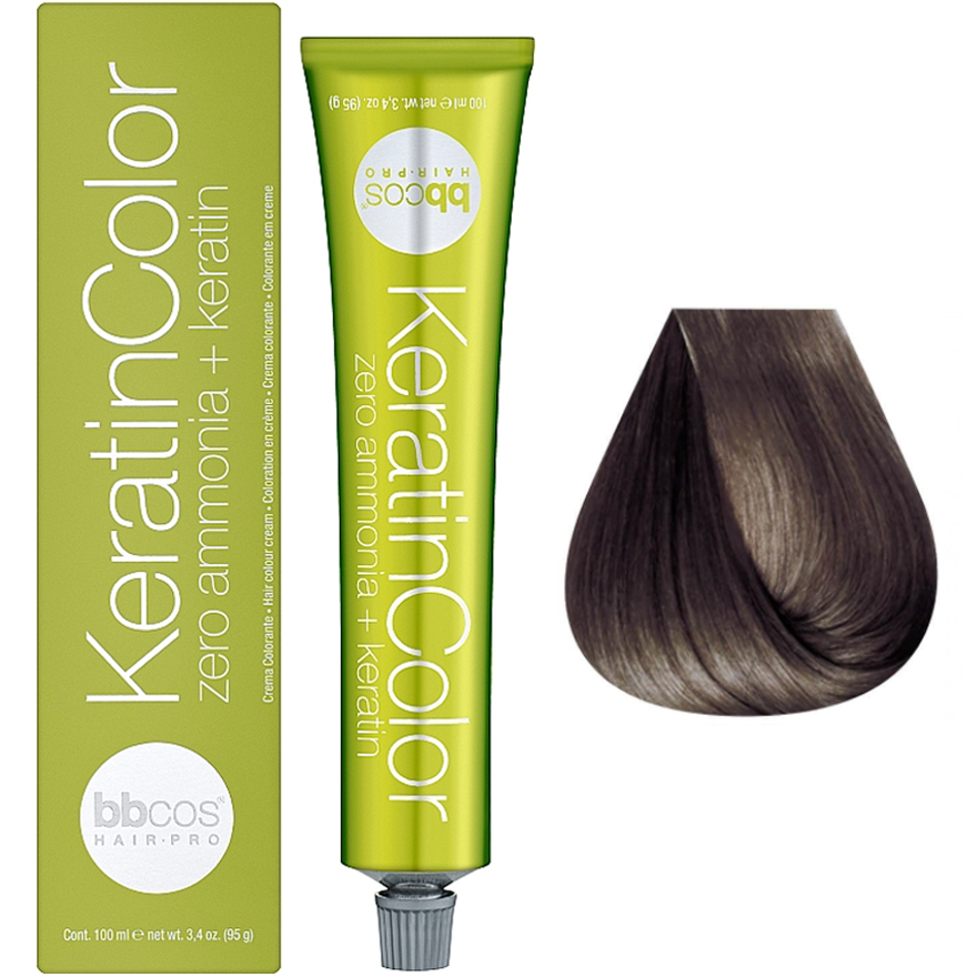 Bbcos Keratin Color Крем-фарба для волосся 6/1 блондин темно-попелястий, 100 мл