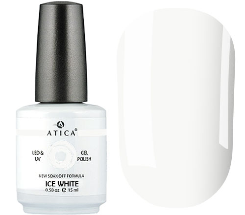 Atica GP 001 Ice White gel-varnish (snow-white, enamel), 15 ml