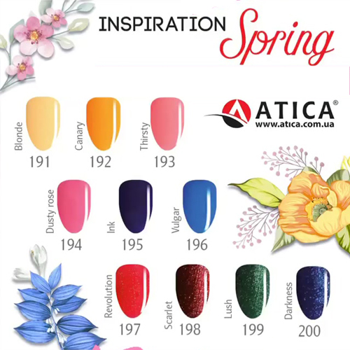 Atica Canary GPM192 gel varnish (bright orange, enamel), 7.5 ml