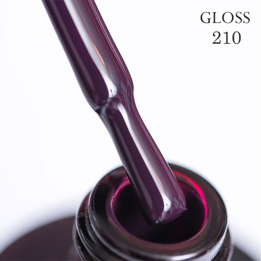 Гель-лак GLOSS 210 (темно-сливовий), 11 мл
