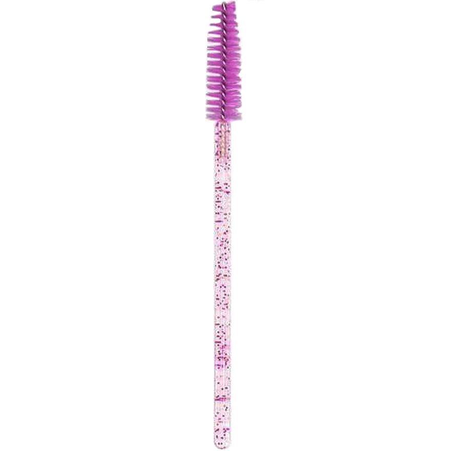 Hair brush, nylon, violet on clear base with violet glitter, 1 pc.