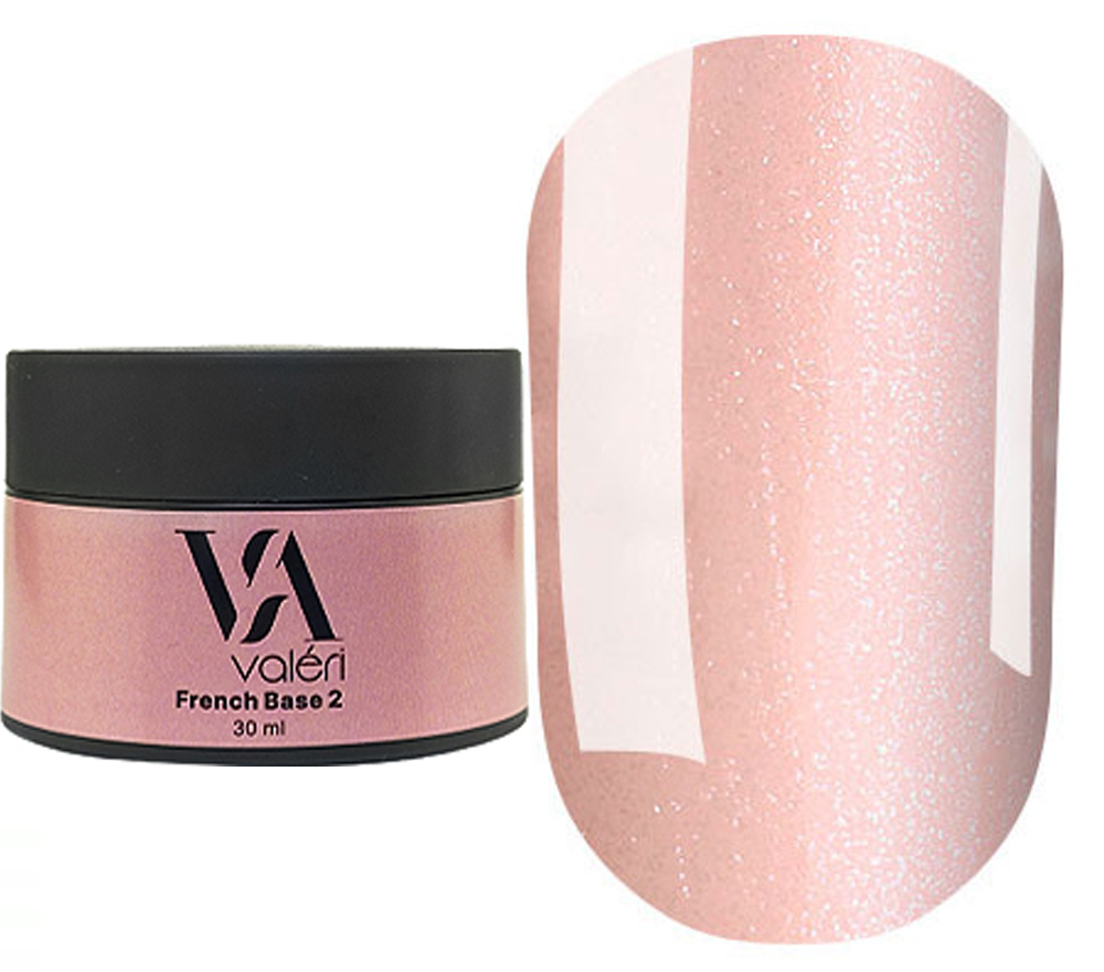 Valeri Nail base French Base 002 (light pink with silver microglitter), 30 ml