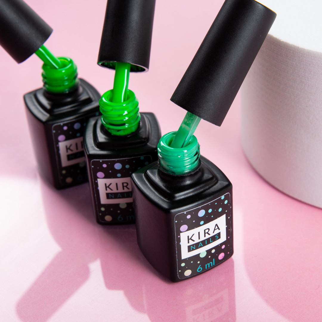 Гель-лак Kira Nails №182 (блакитнувато-зелений, емаль), 6 мл
