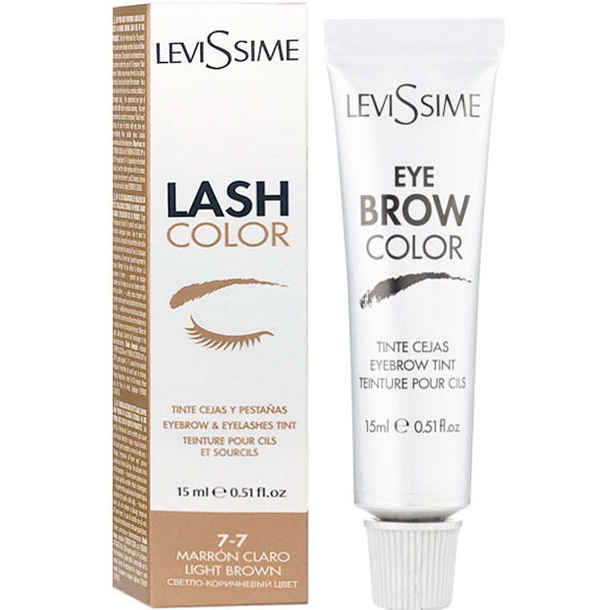 LeviSsime Lash Color Light Brown - color for eyebrows and eyelashes light brown No. 7-7, 15 ml