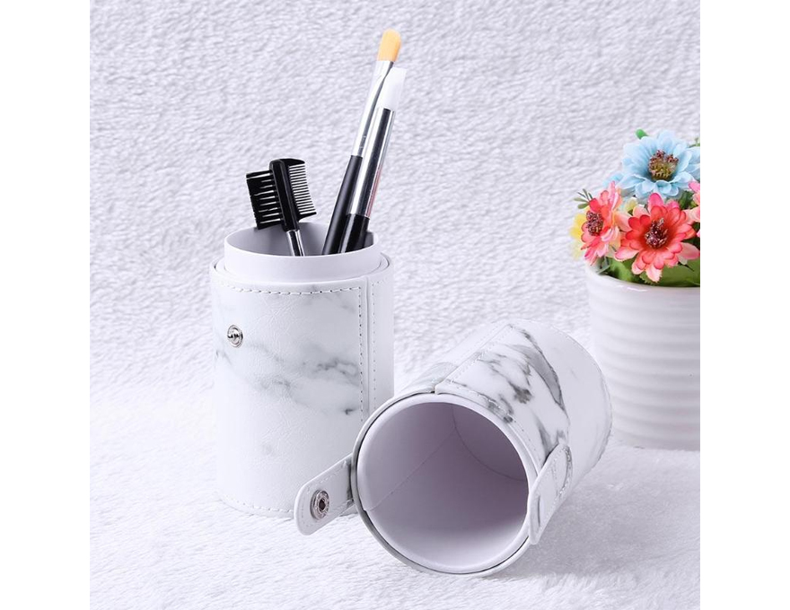 Brush storage tube white (marble), length 20 cm
