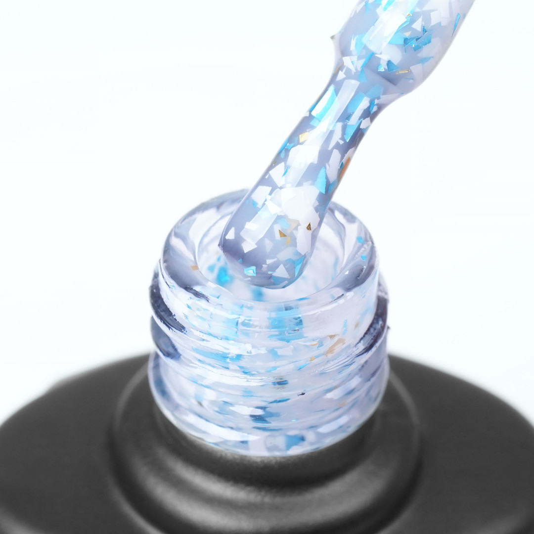 Komilfo Glassy Base GB004 (white-blue with flakes), 8 ml Komilfo Glassy Base GB004 (white-blue with flakes), 8 ml