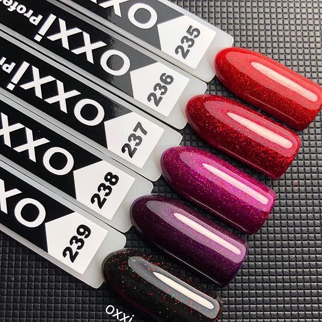 OXXI Gel nail polish No. 237 (wine, micro-shine), 10 ml