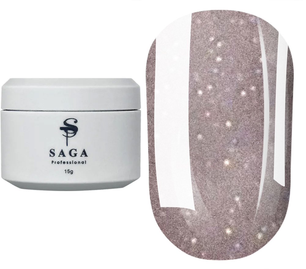 SAGA professional Shimmer Base New 8 (nude gray with shimmer), 15 ml