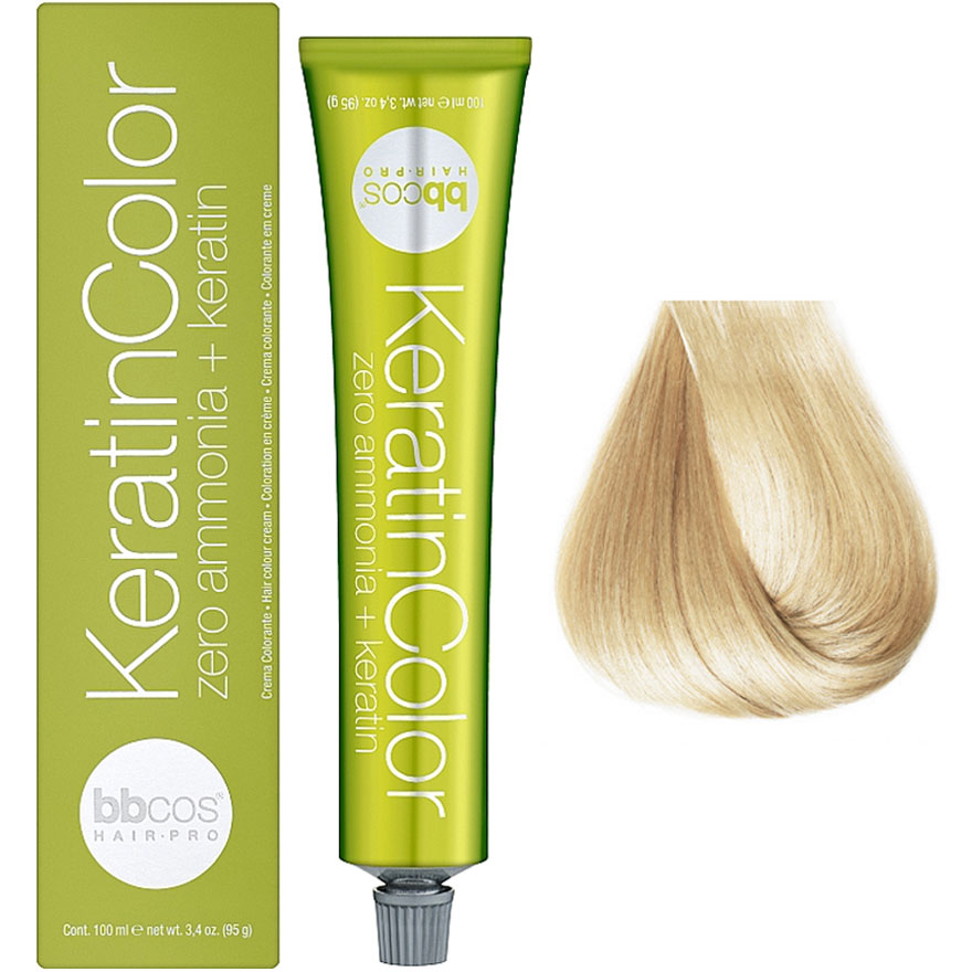 Bbcos Keratin Color cream hair dye 10/0 platinum blonde, 100 ml