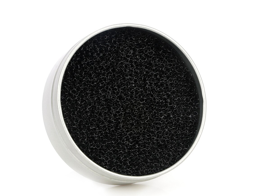 Metal box with a sponge for cleaning brushes Metal box with a sponge for cleaning brushes