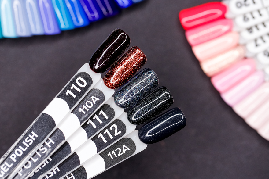 Siller gel varnish No. 110A (chocolate, glitter), 8 ml