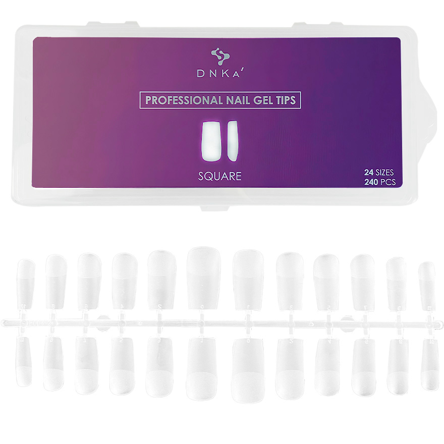 DNKa Gel tips for extensions Professional Nail Gel Tips Square, 240 pcs