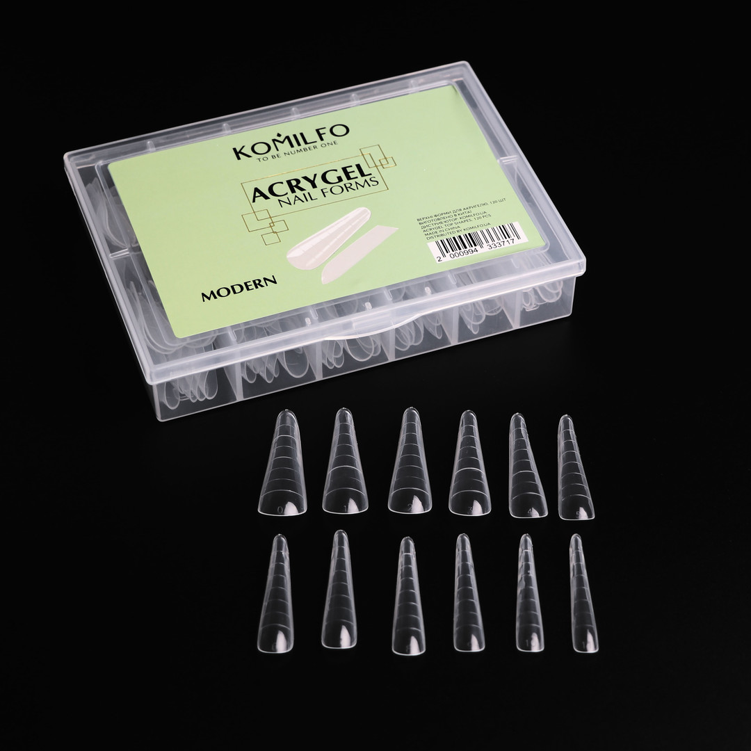 Komilfo Top Nail Forms, Modern - Top Nail Forms, Modern Almond, 120 Pieces
