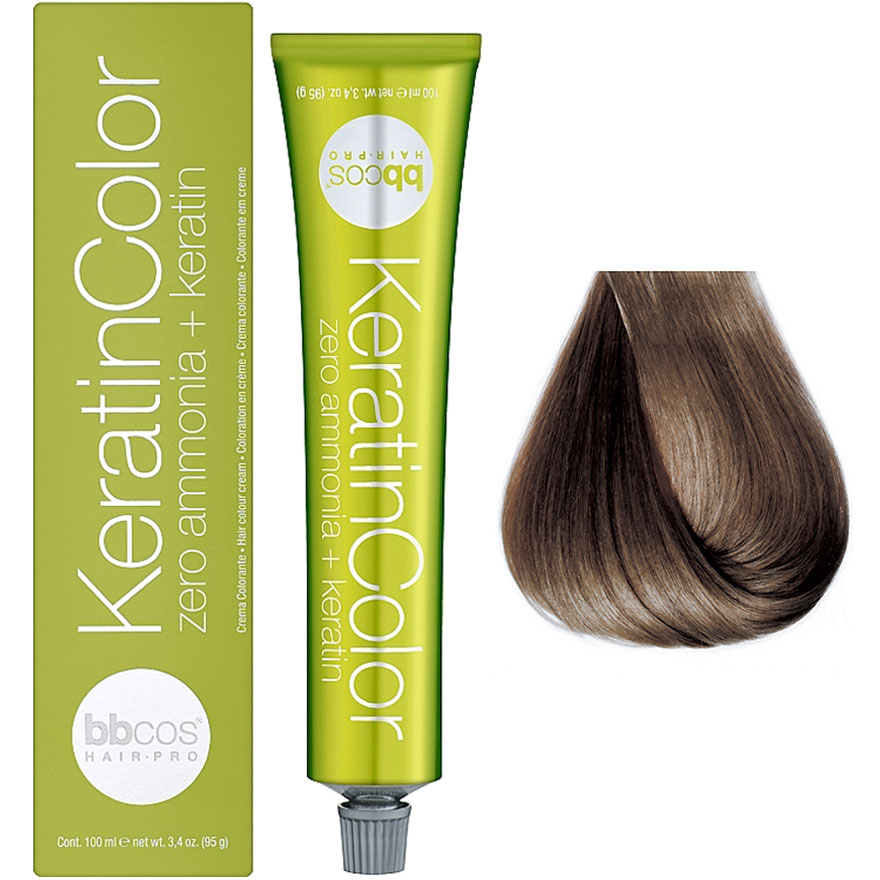 Bbcos Keratin Color cream hair dye 7/7 blond beige, 100 ml
