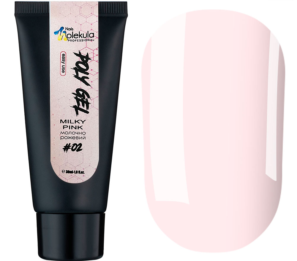 Molekula Gel for nails Poly Gel №02 Pink (light pink, translucent), 30 ml