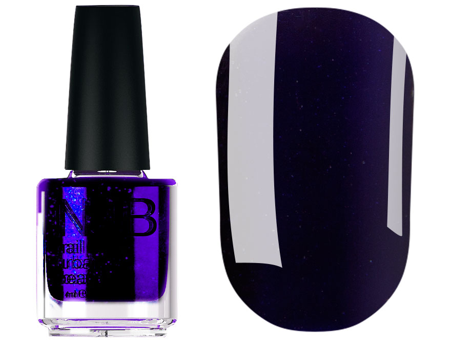 NUB 041 Hurricane Blue nail polish (very dark blue-violet, micro-shine), 14 ml