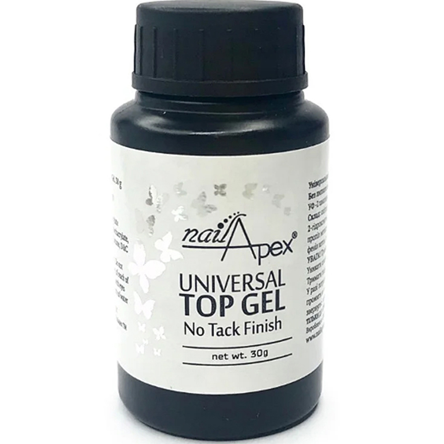 NailApex Top Gel No Tack Finish universal, top without tack, 30 ml