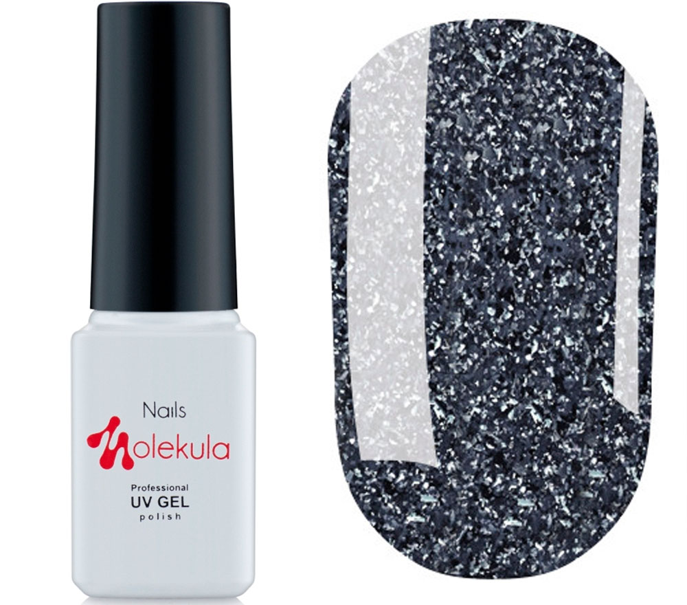Molekula DIAMOND Gel No. 517 gel-varnish (black, with sparkles and mica), 6 ml