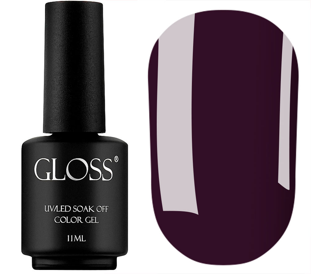 Гель-лак GLOSS 210 (темно-сливовий), 11 мл