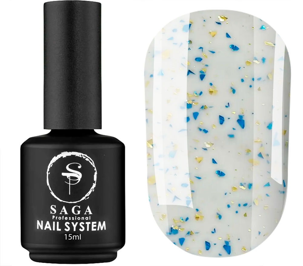 SAGA professional LEAF UA (молочний із жовто-блакитною поталлю), 15 мл