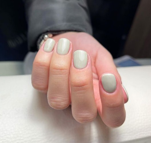 Гель-лак NUB 129 Milk Ashes (оливково-серый, эмаль), 8 мл