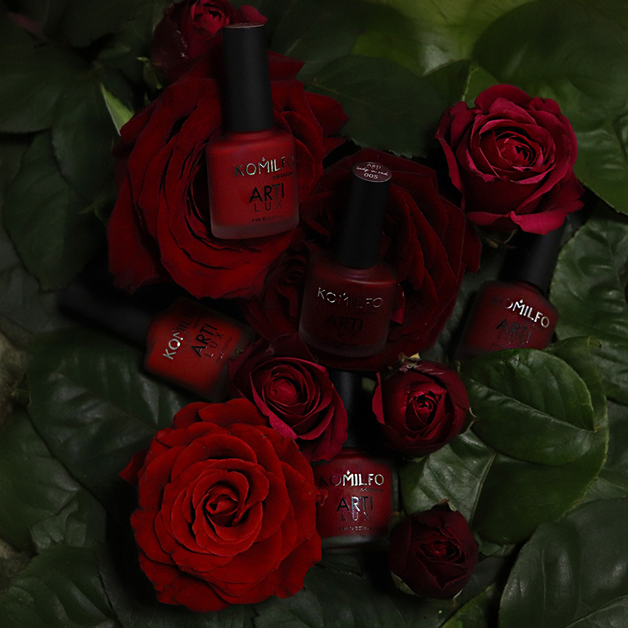Лак для нігтів Komilfo ArtiLux Lady in Red 001, 8 мл