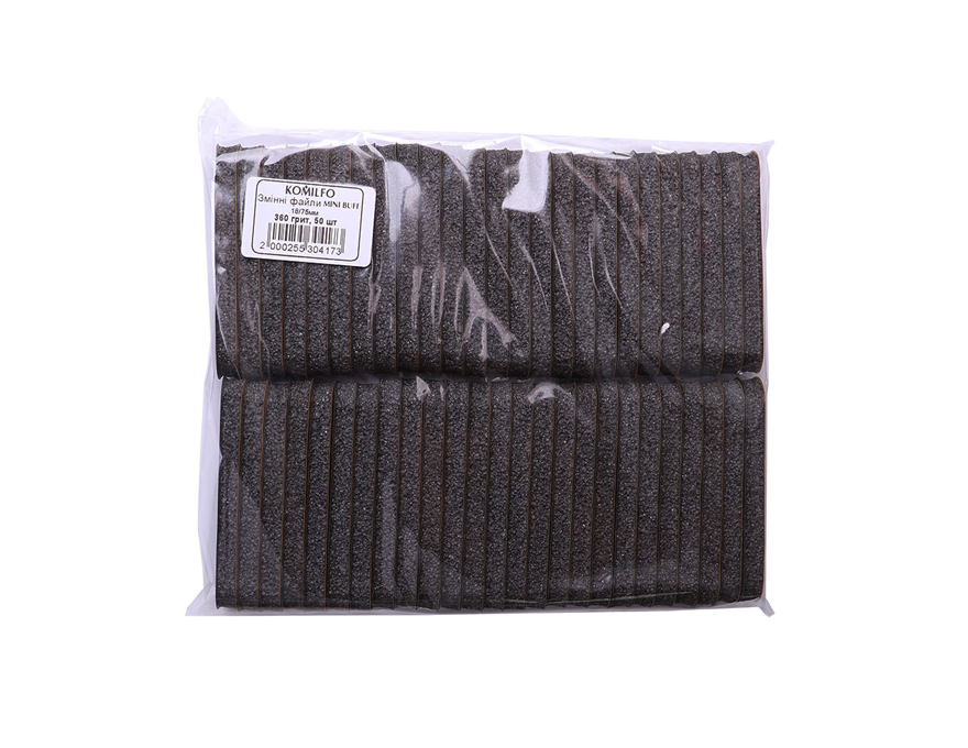 Komilfo replacement files for manicure - MINI BUFF, 360 grit, 18/75 mm, 50 pcs