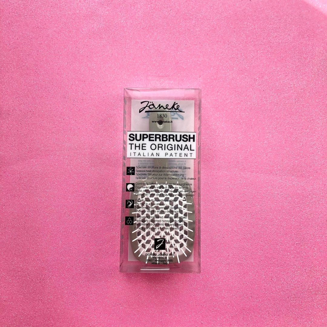 Janeke Superbrush Hair Comb Gray with White