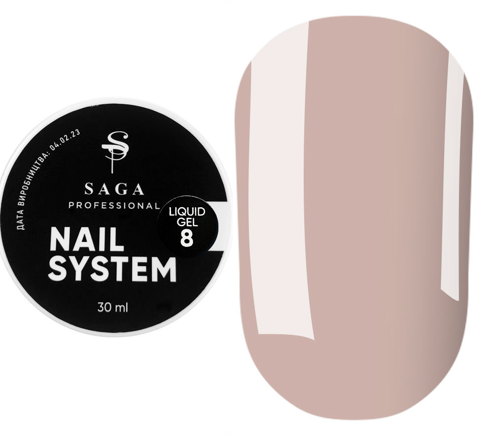 SAGA professional LIQUID GEL 08 (капучино), 30 мл