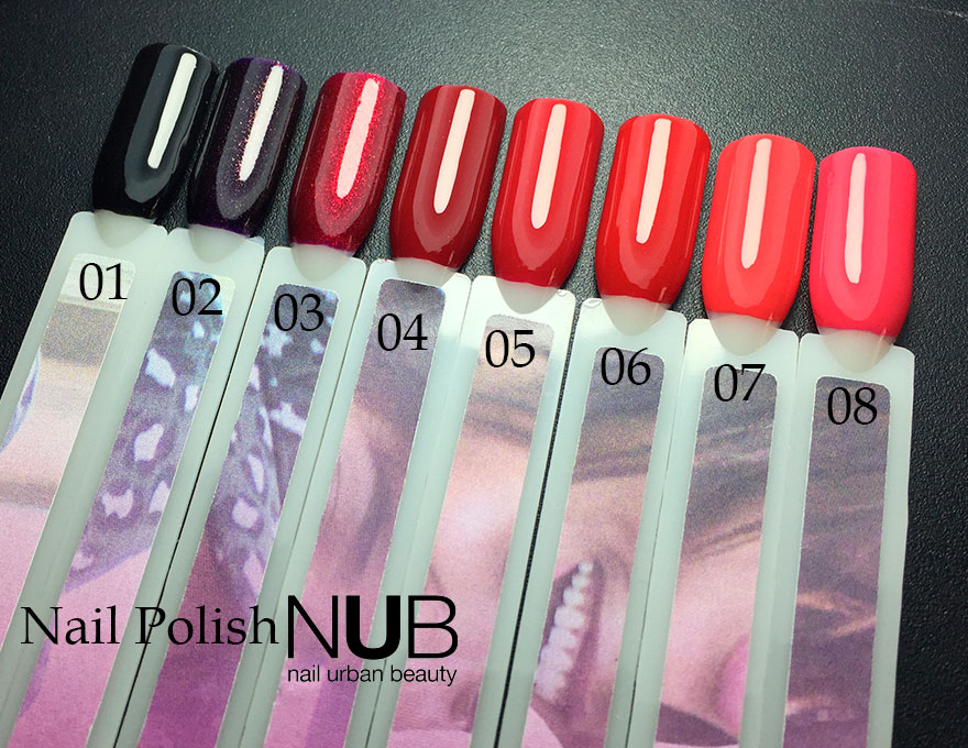 NUB 007 Red Room nail polish (red coral, enamel), 14 ml