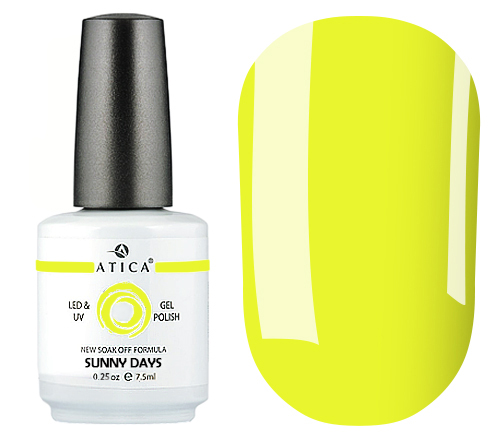 Gel polish Atica Sunny Days GPM142 (yellow, neon), 7.5 ml