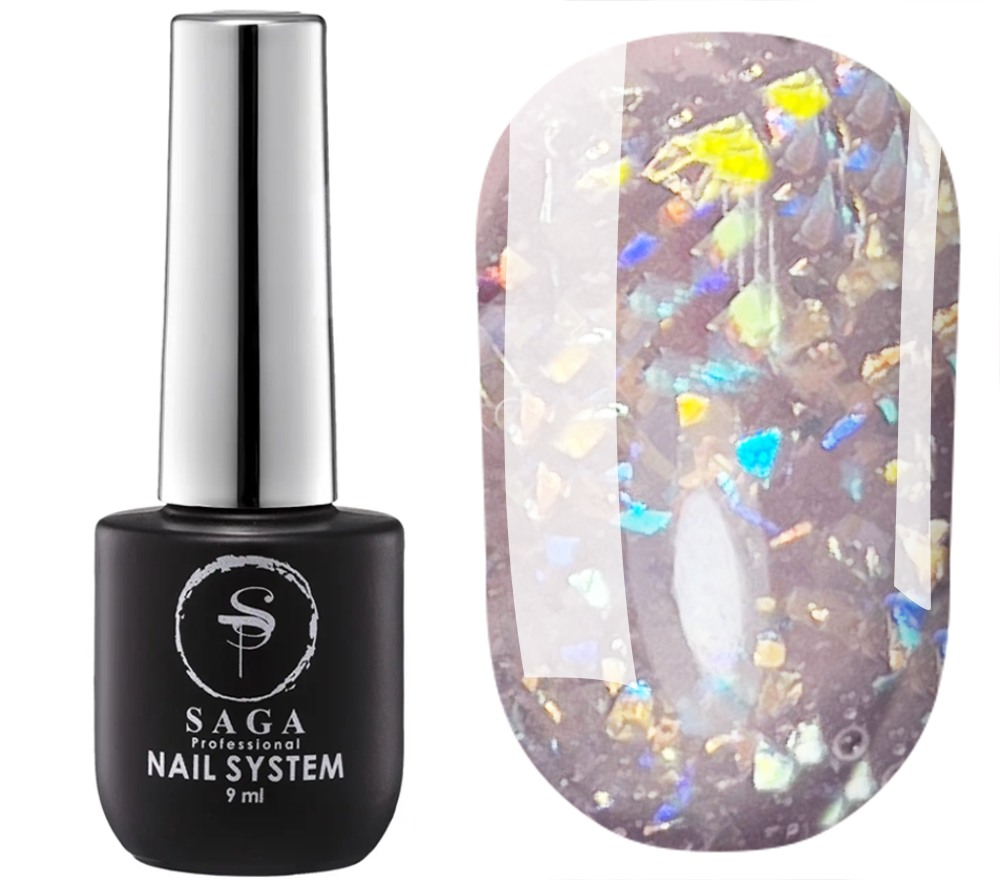 SAGA professional AGATE BASE 3 (ніжно-рожевий з ефектом битого скла), 9 мл
