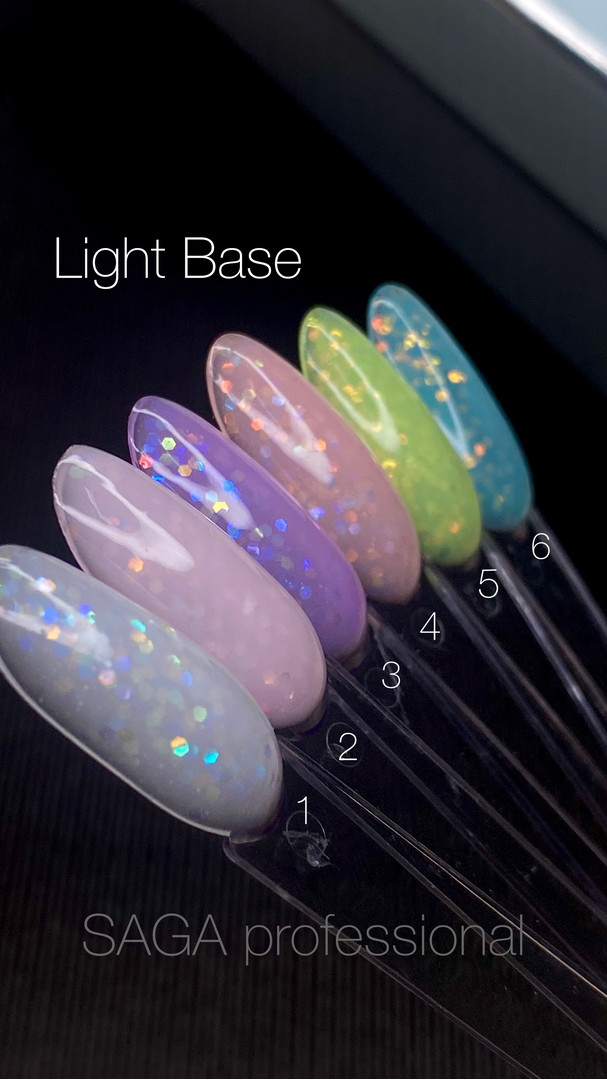 SAGA professional LIGHT BASE 2 (молочно-рожевий із шестигранниками), 9 мл