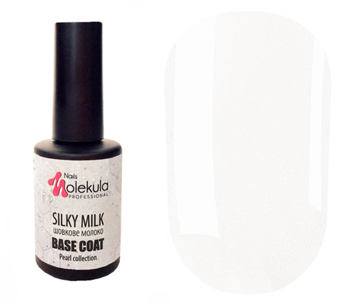 Molekula База для ногтей Base Silky Milk (молочный, микроблеск), 12 мл