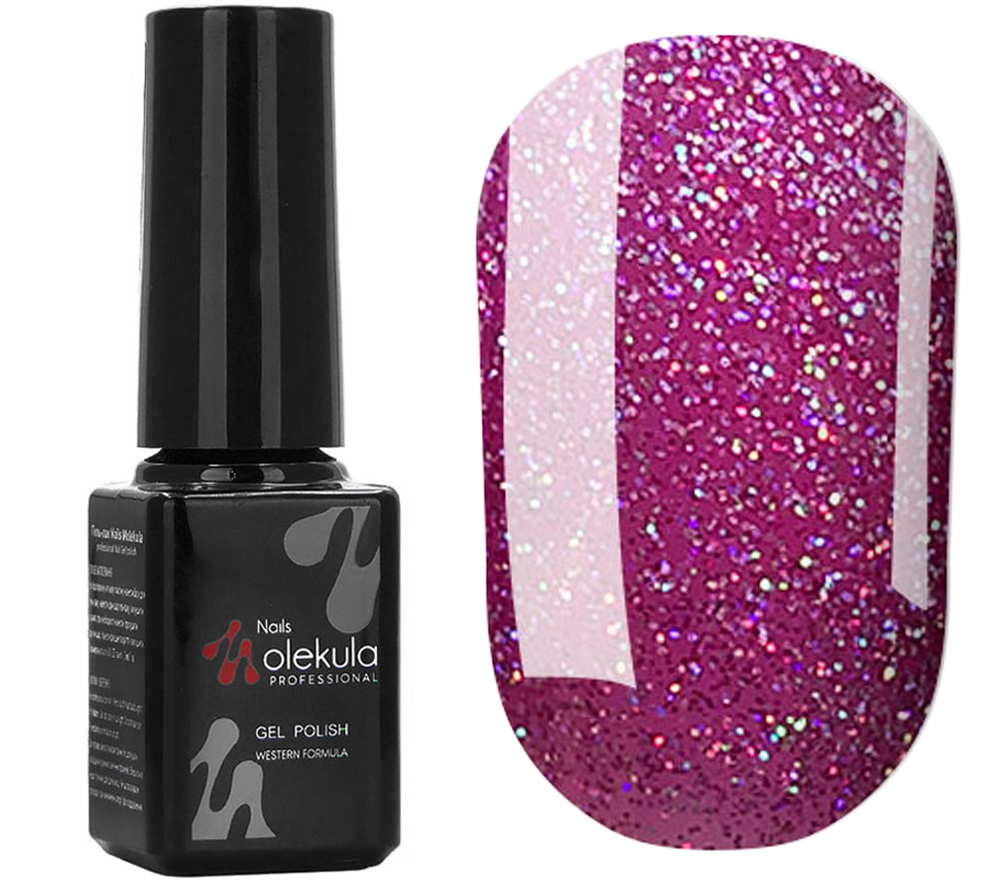 Gel polish Molekula №136 (crimson with holographic sparkles), 6 ml Gel polish Molekula №136 (crimson with holographic sparkles), 6 ml