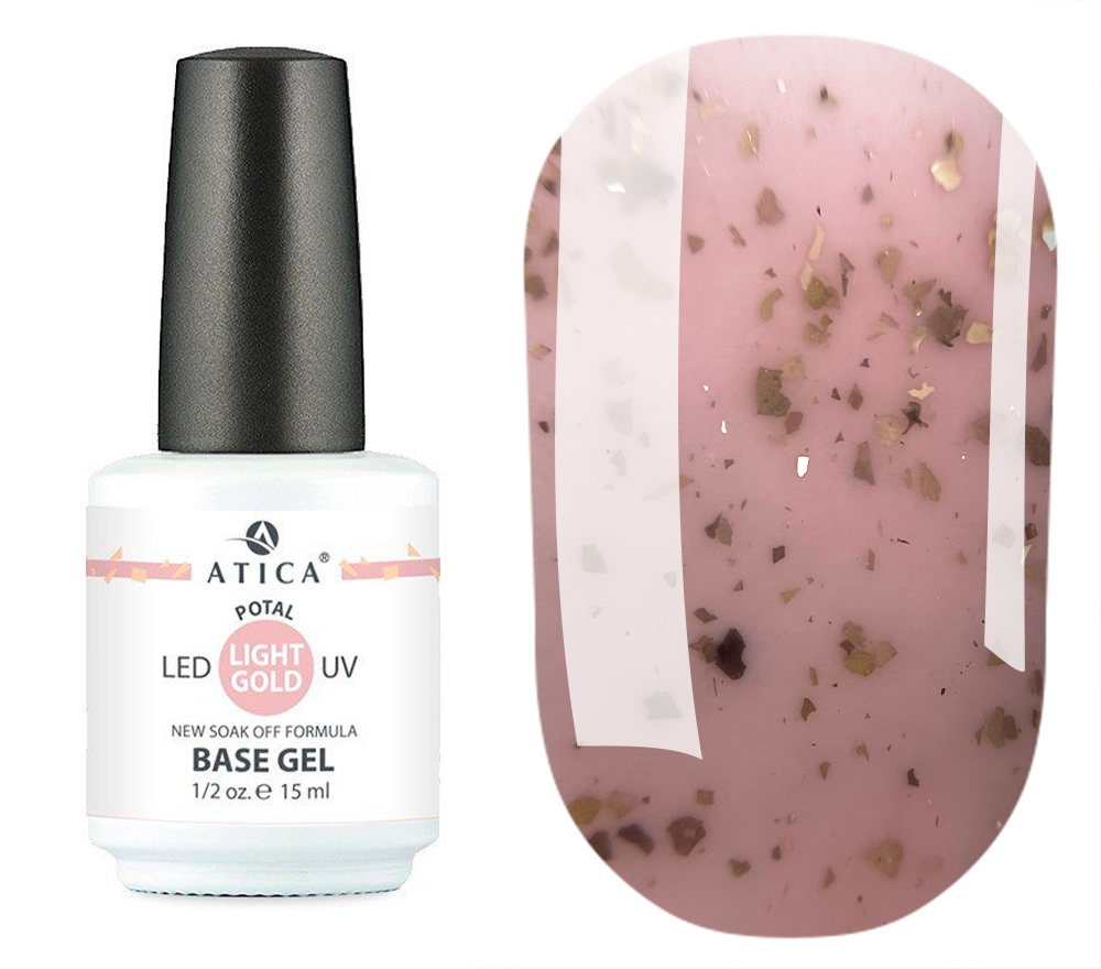 Atica Base for nails Base Gel Light Gold Potal, 15 ml
