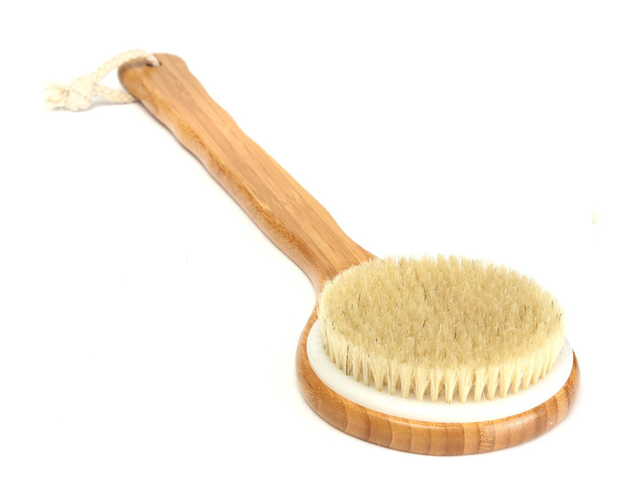 Natural bristle body brush
